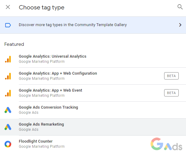 google tag manager remarketing