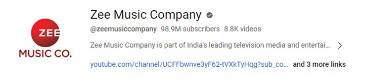 کانال یوتیوب Zee Music Company