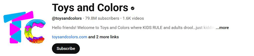 کانال یوتیوب Toys and colors