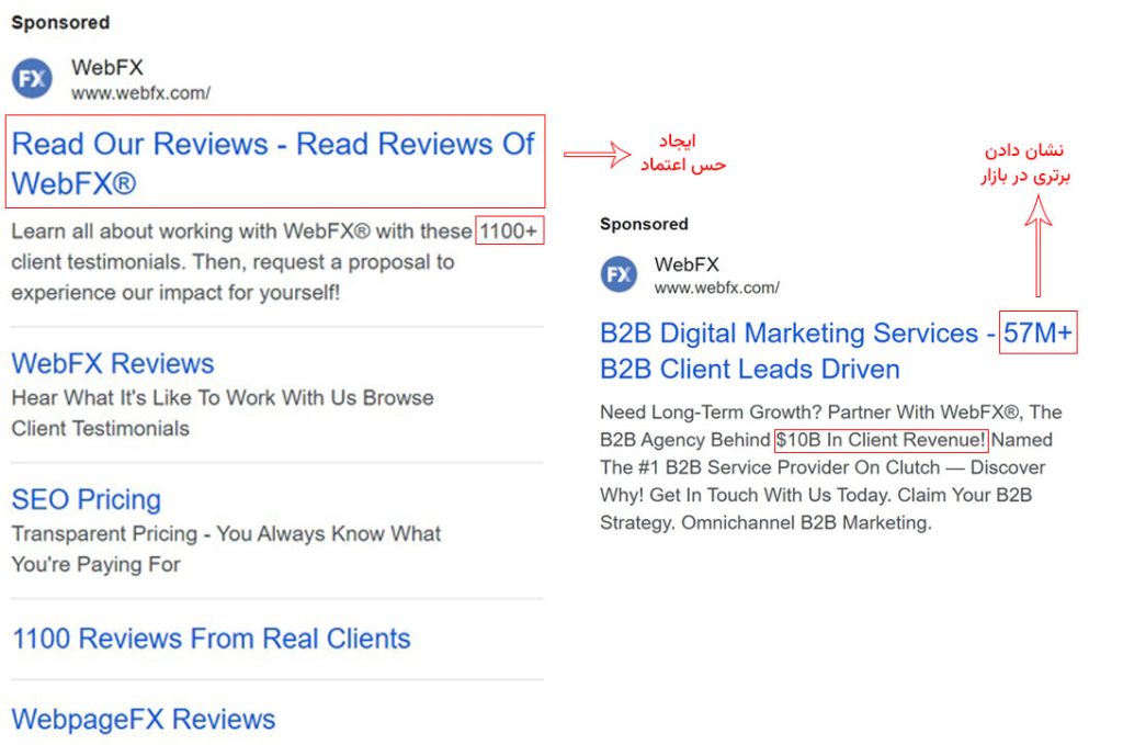 تبلیغات سرچ WebFX