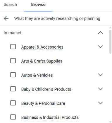 استفاده از مخاطبان In-Market در کمپین گوگل ادز - عکس 3