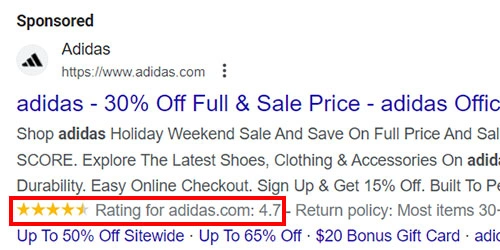 افزونه Seller rating گوگل ادز