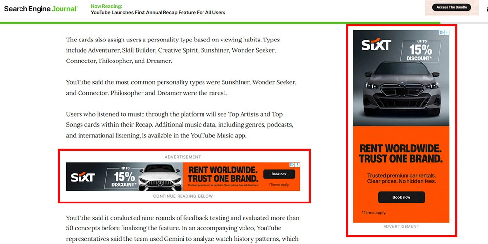 نمونه تبلیغات دیسپلی - نمایش در سایت