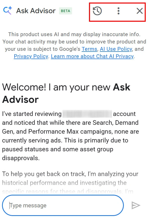 استفاده از Ask Advisor در گوگل ادز