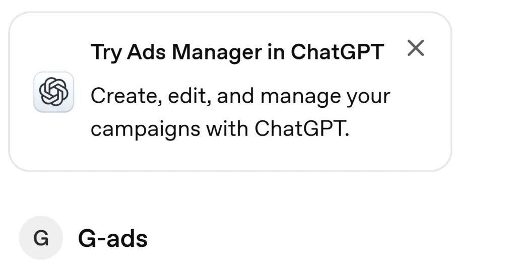 پیام نصب پلاگین chatGPT ads manager